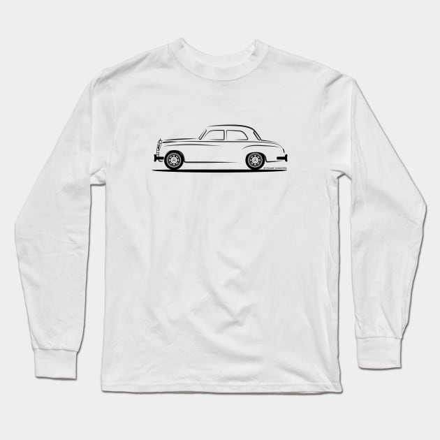 Mercedes Benz Ponton W120 Sedan Long Sleeve T-Shirt by PauHanaDesign